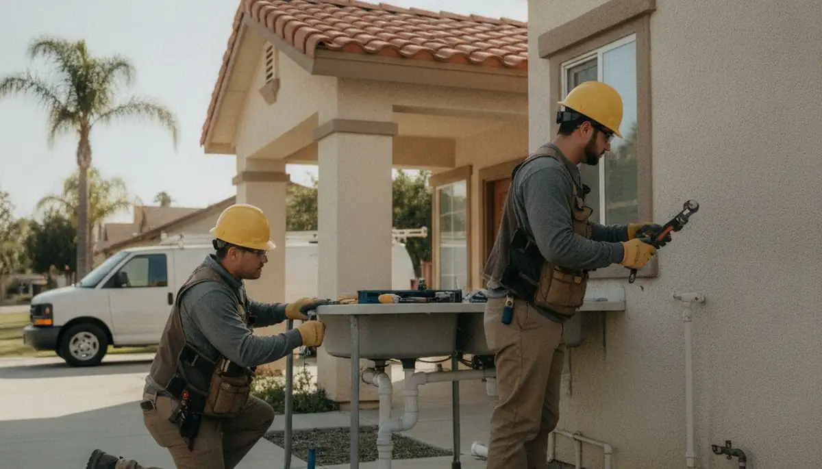 Orange, CA plumbing repair service truck with plumber tools for residential leak repairs