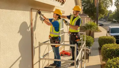 Orange, CA plumbing repair technician fixing a leak for a local home service call