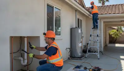 Orange, CA plumber repairing a residential pipe for plumbing repair service
