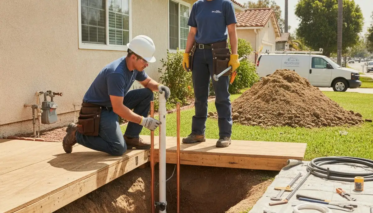 Orange, CA plumbing repair technician providing professional residential plumbing service