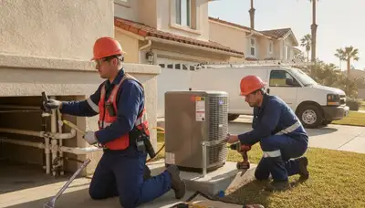 Plumber repairing a leak in Orange, CA for residential plumbing service