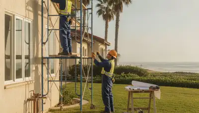 Orange, CA plumbing repair technician serving a local home with professional pipe and leak repair