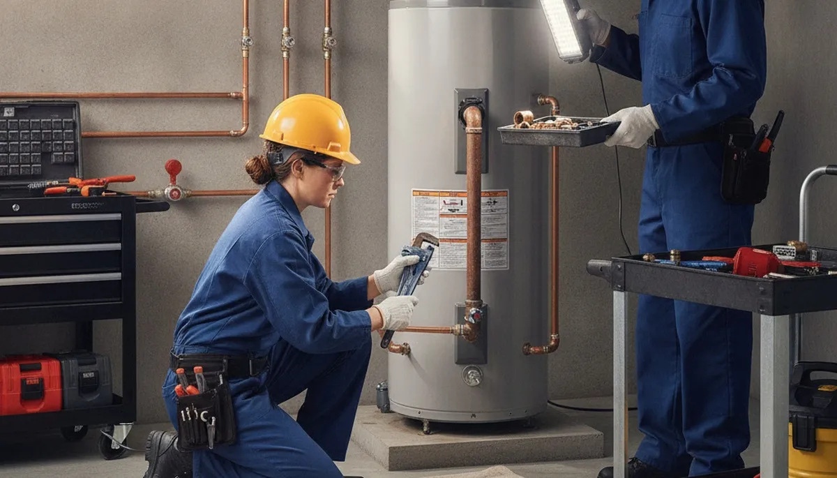Plumber repairing a leak in Orange, CA home for prompt plumbing repair service