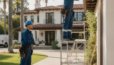 Orange, CA plumbing repair technician servicing pipes for a local plumbing business