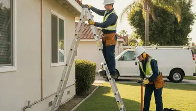 Plumber repairing a pipe in Orange, CA for Orange County CA Plumber services