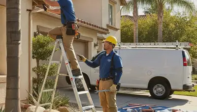 Plumber repairing a sink in Orange, CA for Orange County CA Plumbing Repair Services