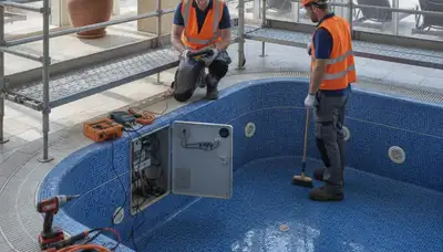 Orange, CA spa repair plumber inspecting home spa equipment for fast, reliable service