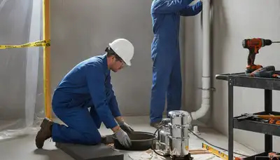 Orange, CA plumber installing a sump pump to protect a home from water intrusion